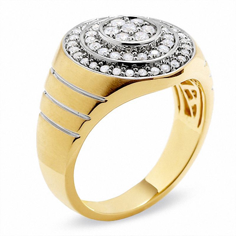 Main Image 2 of 3/4 CT. T.W. Diamond Circle Cluster Ring in 14K Two-Tone Gold
