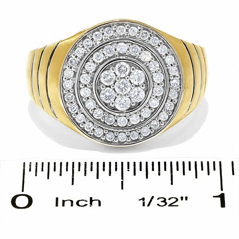 Main Image 3 of 3/4 CT. T.W. Diamond Circle Cluster Ring in 14K Two-Tone Gold