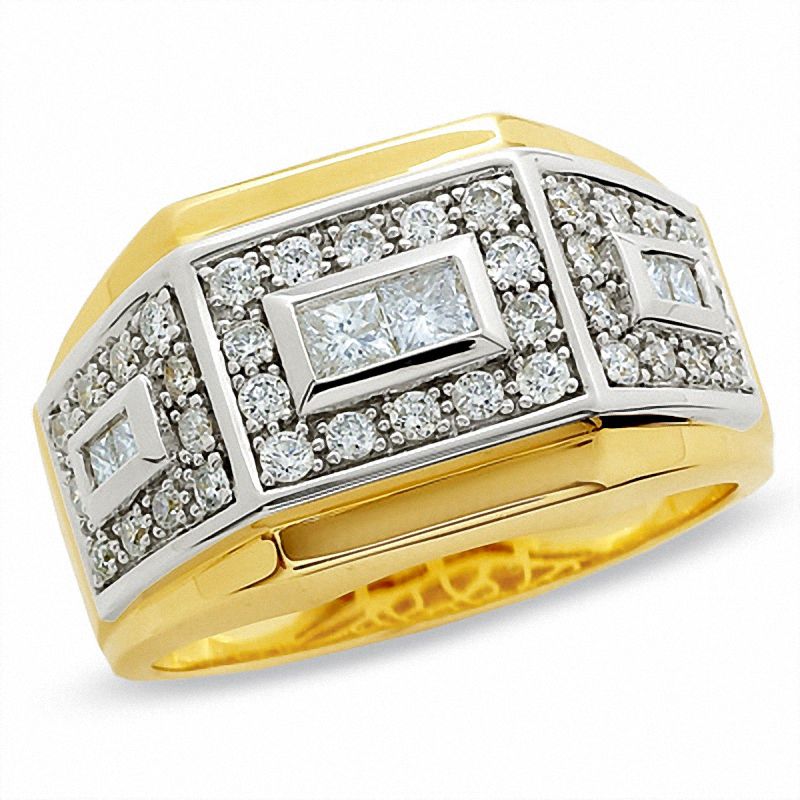 Main Image 1 of 1 CT. T.W. Diamond Three Box Band in 14K Two-Tone Gold