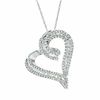 Thumbnail Image 0 of 1/2 CT. T.W. Diamond Heart Pendant in 10K White Gold