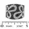 Thumbnail Image 3 of 1 CT. T.W. Enhanced Black and White Diamond Daisy Flower Ring in 14K White Gold