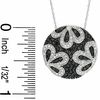 Thumbnail Image 2 of 1 CT. T.W. Enhanced Black and White Diamond Daisy Flower Pendant in 14K White Gold
