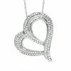 Thumbnail Image 1 of 1/3 CT. T.W. Diamond Heart Pendant in 14K White Gold