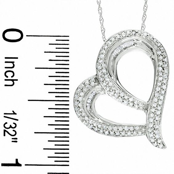 1/3 CT. T.w. Diamond Heart Pendant in 14K White Gold