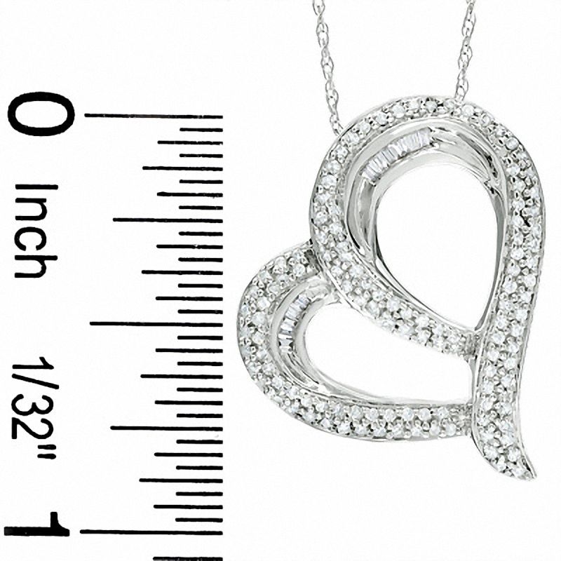 Main Image 2 of 1/3 CT. T.W. Diamond Heart Pendant in 14K White Gold