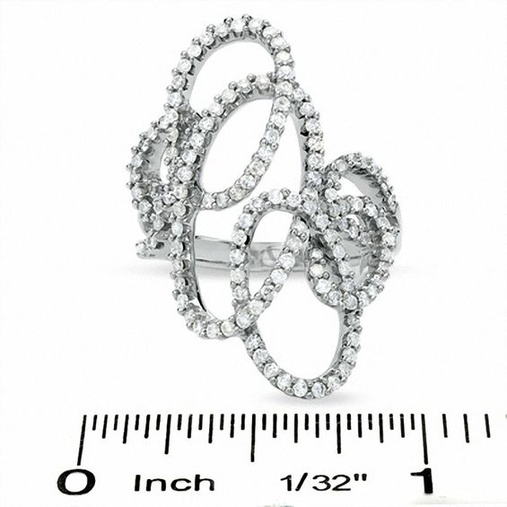 1 CT. T.w. Diamond Free Form Loop Ring in 14K White Gold