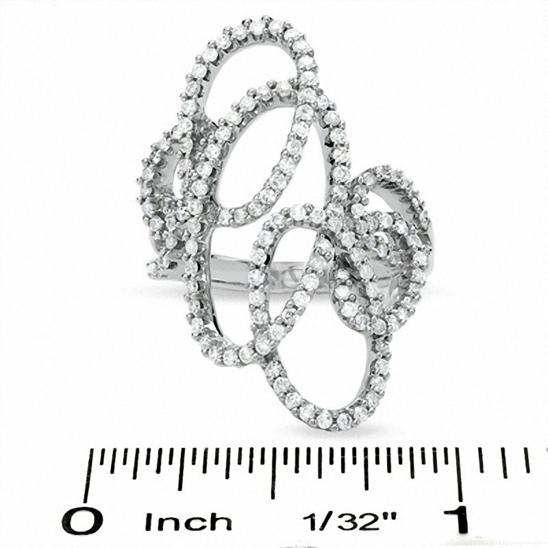1 CT. T.W. Diamond Free Form Loop Ring in 14K White Gold