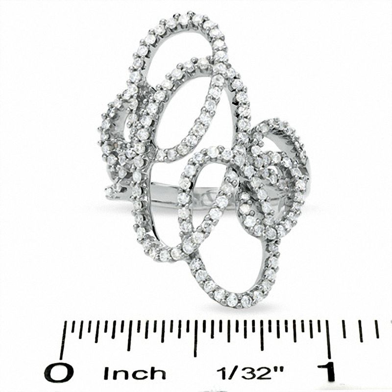 Main Image 3 of 1 CT. T.W. Diamond Free Form Loop Ring in 14K White Gold