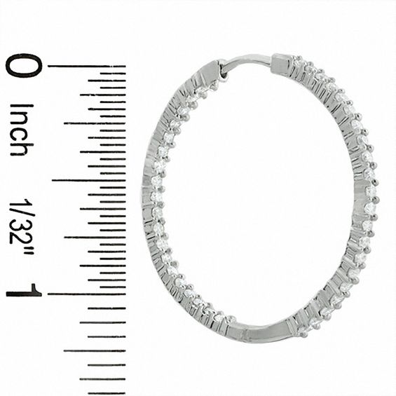 1-1/2 CT. T.w. Diamond Inside-Out Hoop Earrings in 14K White Gold