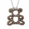 Thumbnail Image 1 of 1/4 CT. T.W. Enhanced Champagne Diamond Teddy Bear Pendant in 14K White Gold