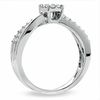 Thumbnail Image 2 of 1/2 CT. T.W. Diamond Emerald-Shape Flower Ring in 14K White Gold