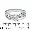 Thumbnail Image 2 of 1/2 CT. T.W. Diamond Emerald-Shape Flower Ring in 14K White Gold