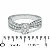 Thumbnail Image 3 of 1/2 CT. T.W. Diamond Emerald-Shape Flower Ring in 14K White Gold