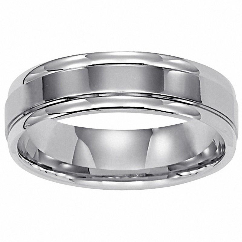 Men's 6.0mm Comfort Fit Wedding Band in 14K White Gold