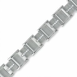 1/3 CT. T.W. Diamond Link Bracelet in Stainless Steel