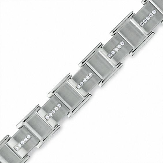 1/3 CT. T.w. Diamond Link Bracelet in Stainless Steel