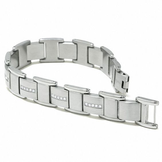 1/3 CT. T.w. Diamond Link Bracelet in Stainless Steel