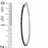 Thumbnail Image 2 of 1 CT. T.W. Enhanced Black and White Diamond Hoop Earrings in 10K White Gold