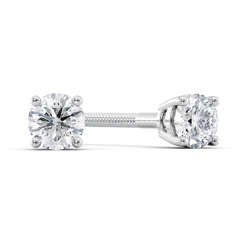 Main Image 1 of 1/4 CT. T.W. Certified Diamond Solitaire Stud Earrings in 18K White Gold (I/VS2)
