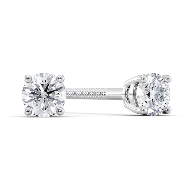 1/4 CT. T.W. Certified Diamond Solitaire Stud Earrings in 18K White Gold (I/VS2)