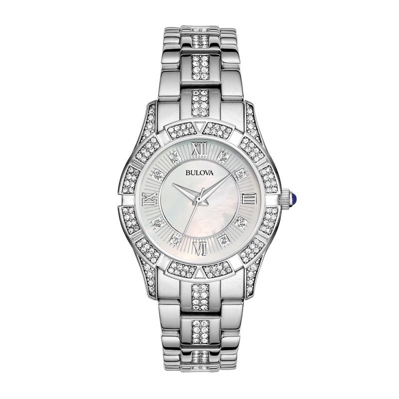 Main Image 1 of Ladies' Bulova Crystal Accent Watch with Mother-of-Pearl Dial (Model: 96L116)