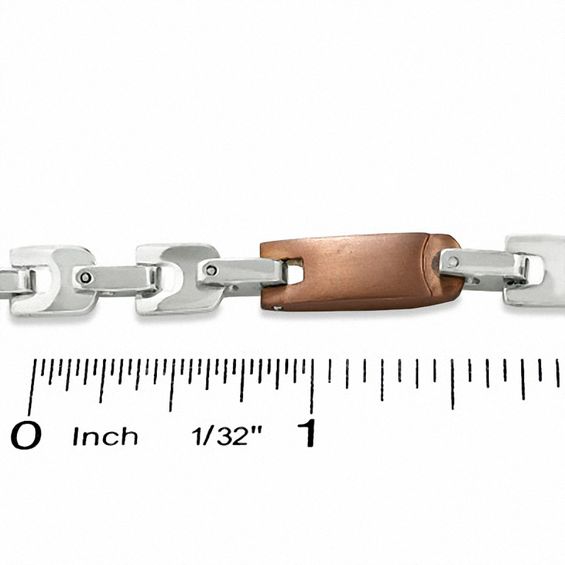 Stainless Steel Brown IP Fashion Necklace and Bracelet Set