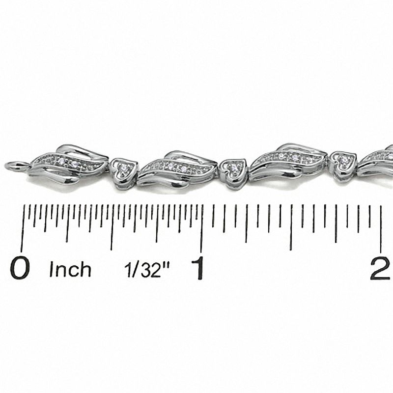 1/6 CT. T.W. Diamond Heart Bracelet in Sterling Silver Zales