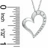 Thumbnail Image 2 of 1/4 CT. T.W. Diamond Tilted Heart Pendant in 10K White Gold