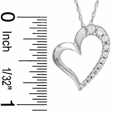 CT. T.W. Diamond Tilted Heart Pendant 