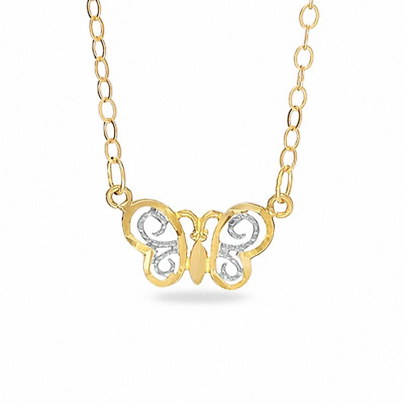 Main Image 1 of Adjustable Butterfly Anklet in 10K Gold