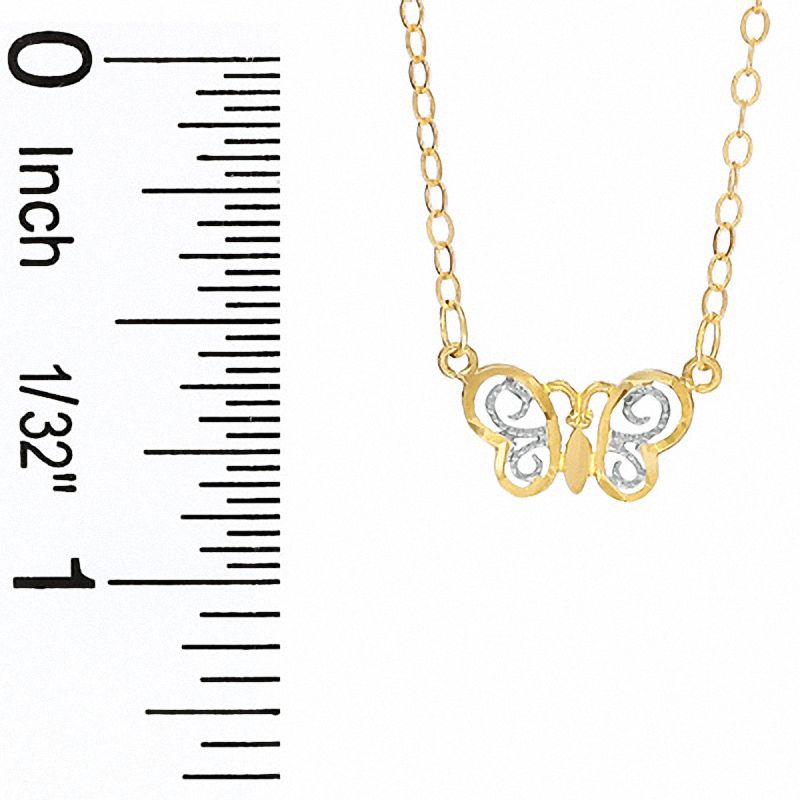 Main Image 3 of Adjustable Butterfly Anklet in 10K Gold