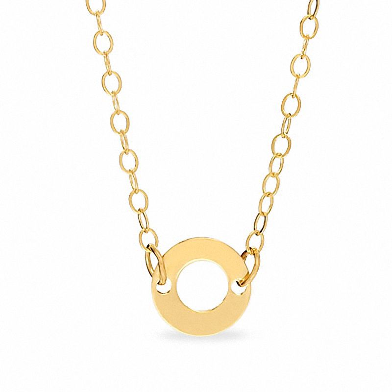 Main Image 1 of Adjustable Circle Disc Anklet in 10K Gold