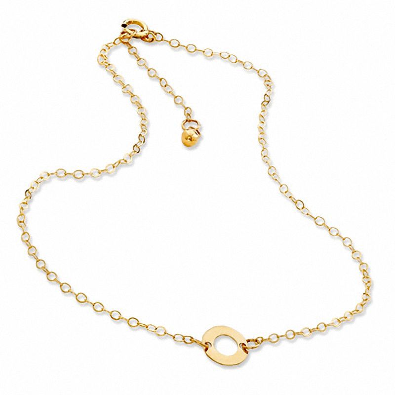 Main Image 2 of Adjustable Circle Disc Anklet in 10K Gold
