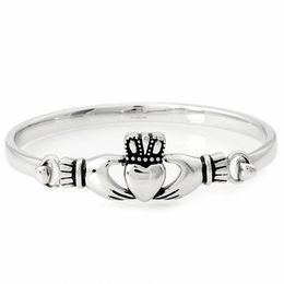 Claddagh Bangle in Stainless Steel - 7.5&quot;