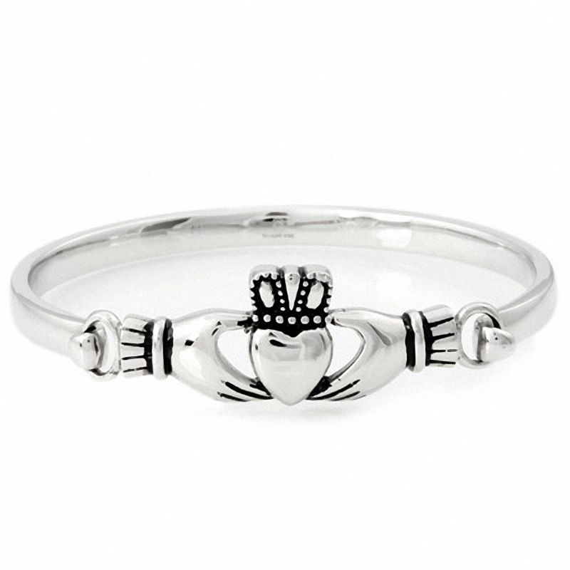 Claddagh Bangle in Stainless Steel - 7.5"