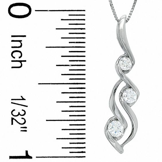 Sirenaâ¢ 1/3 C.t. T.w. Diamond Three Stone Pendant in 14K White Gold