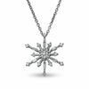 Thumbnail Image 1 of 1/10 CT. T.W. Diamond Snowflake Pendant in 10K White Gold
