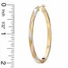 Thumbnail Image 2 of 50mm Hoop Earrings in 14K Tri-Tone Gold and Sterling Silver