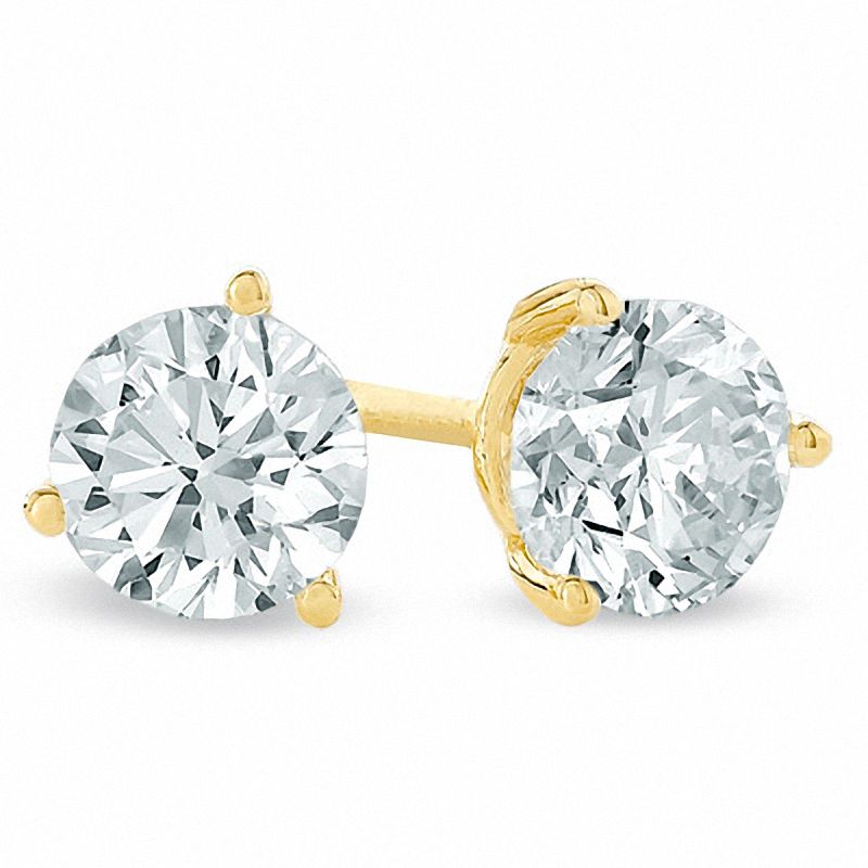 1 CT. T.W. Certified Diamond Solitaire Stud Earrings in 18K Gold (I/SI2)