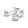 Thumbnail Image 1 of 1/2 CT. T.W. Certified Diamond Solitaire Three-Prong Stud Earrings in 18K White Gold (I/VS2)