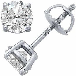 1/3 CT. T.W. Certified Diamond Solitaire Stud Earrings in Platinum (I/VS2)