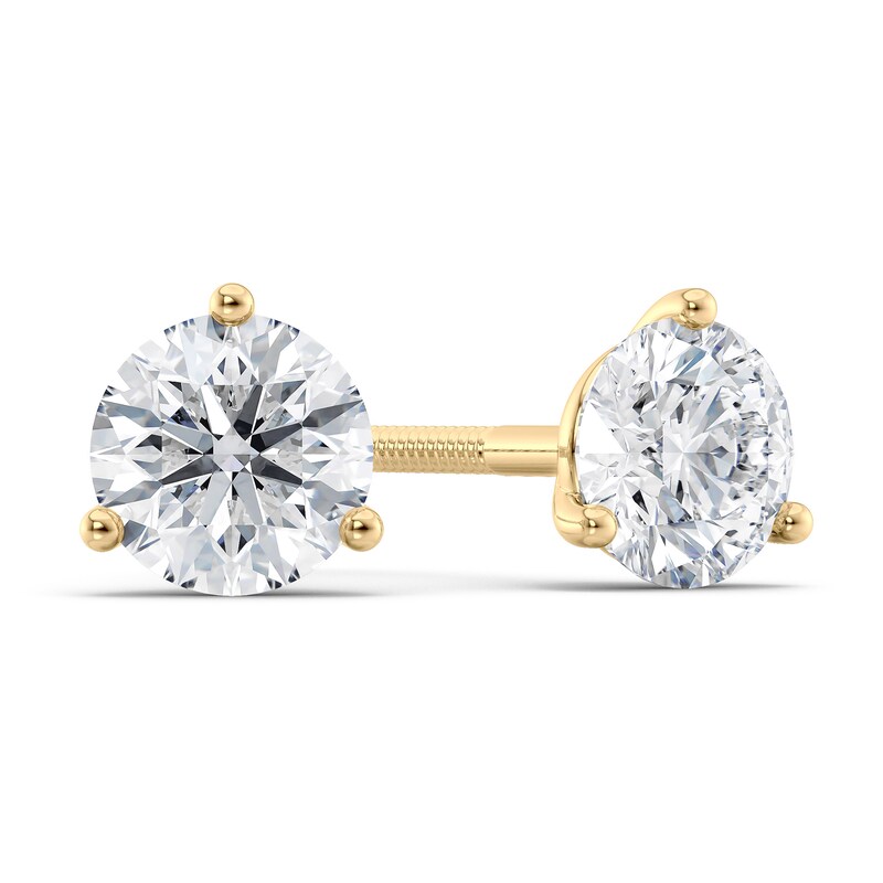 1 CT. T.W. Certified Diamond Solitaire Stud Earrings in 18K Gold (I/VS2)