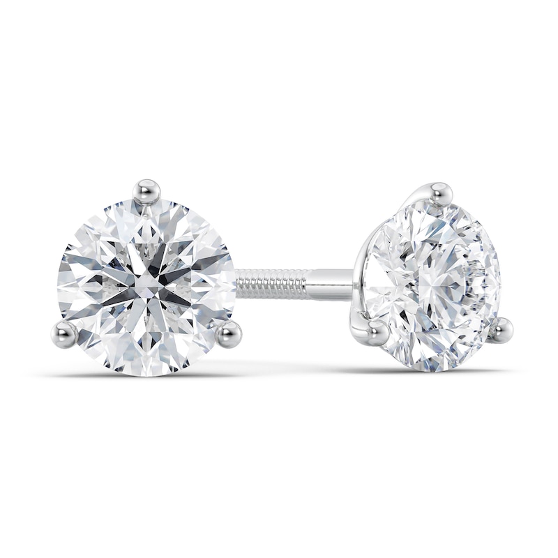 Main Image 1 of 1 CT. T.W. Certified Diamond Solitaire Stud Earrings in 18K White Gold (I/VS2)