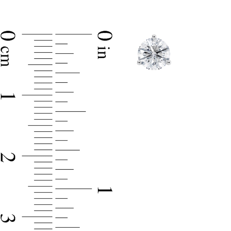 Main Image 3 of 1 CT. T.W. Certified Diamond Solitaire Stud Earrings in 18K White Gold (I/VS2)
