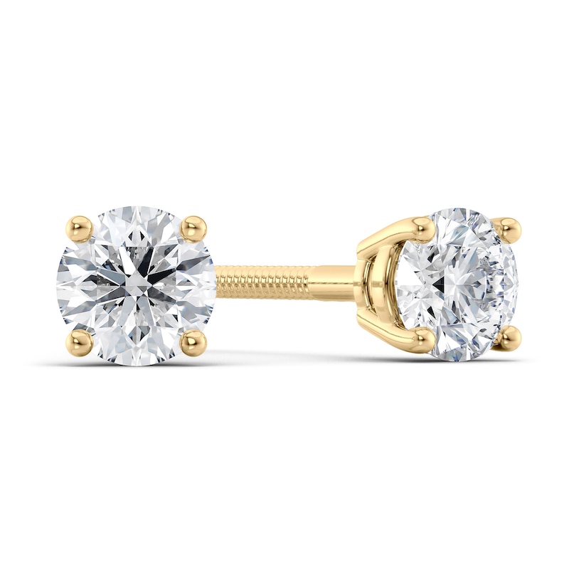 Main Image 1 of 1/2 CT. T.W. Certified Diamond Solitaire Stud Earrings in 14K Gold (I/VS2)