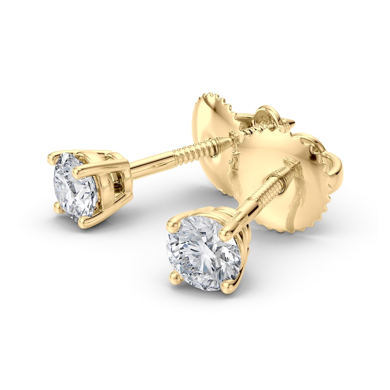 Main Image 2 of 1/2 CT. T.W. Certified Diamond Solitaire Stud Earrings in 14K Gold (I/VS2)