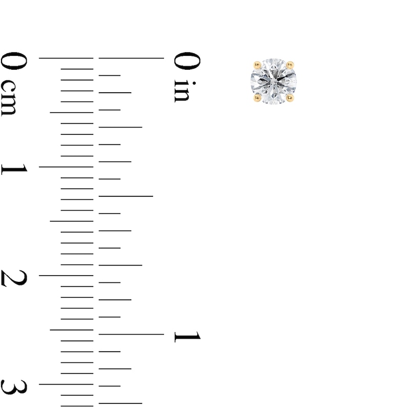 Main Image 3 of 1/2 CT. T.W. Certified Diamond Solitaire Stud Earrings in 14K Gold (I/VS2)