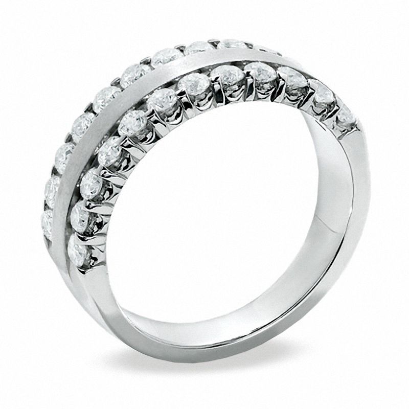 Main Image 2 of 1 CT. T.W. Diamond Two Row Band in 14K White Gold