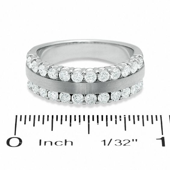 1 CT. T.w. Diamond Two Row Band in 14K White Gold