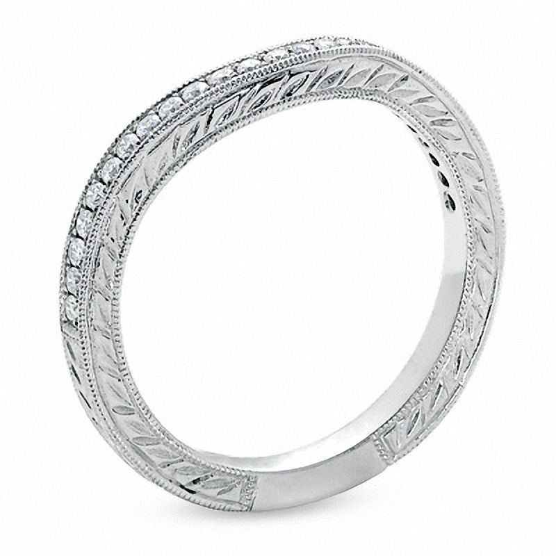 Main Image 2 of 1/5 CT. T.W. Diamond Curved Band in 14K White Gold